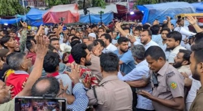 জামায়াতের চাঁদাবাজি ও দখলবাজির বিক্ষোভ মিছিলে হামলা