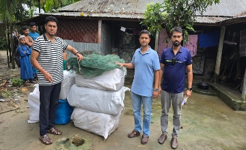 ভূরুঙ্গামারীতে ৪২টি নিষিদ্ধ চায়না দুয়ারি জাল জব্দ