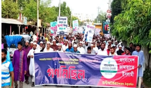 রাণীশংকৈলে জামায়াতের গণমিছিল ও সমাবেশ